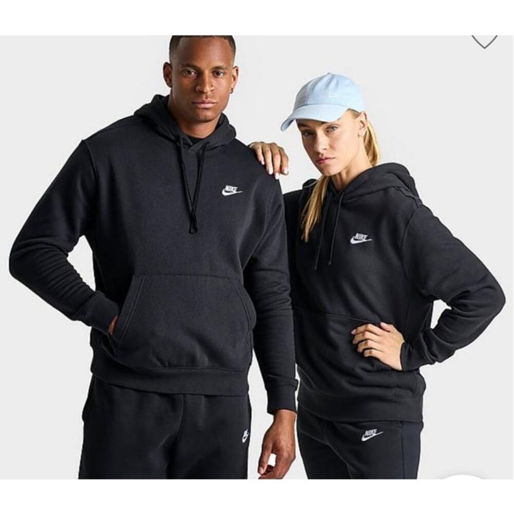 Nike Sportswear Club Black Fleece Embroidered Pullover Hoodie Large BV2654-010